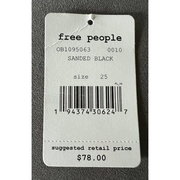 We The Free Sanded Black Distressed Mini Jean Skirt Size 25 - Picture 8 of 8